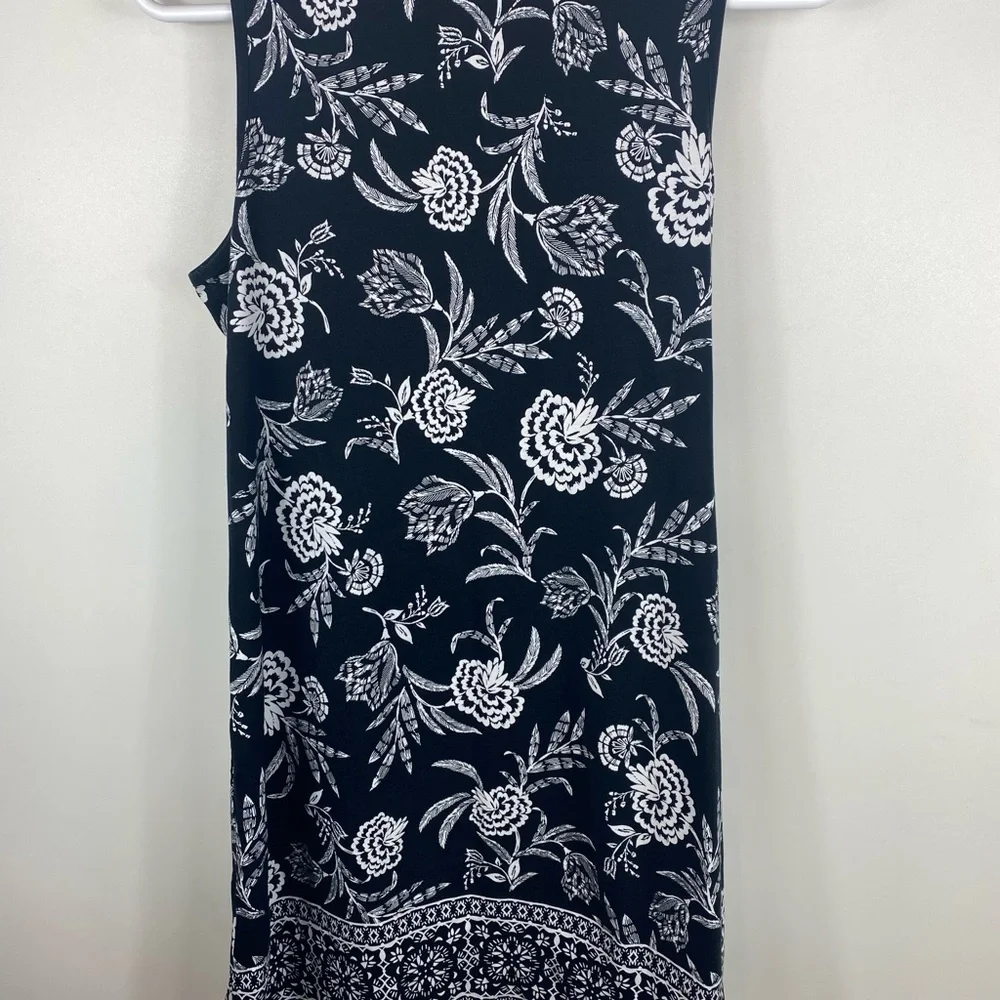 Lands' End Black and White Floral summer Dress Medium - Picture 2 of 5